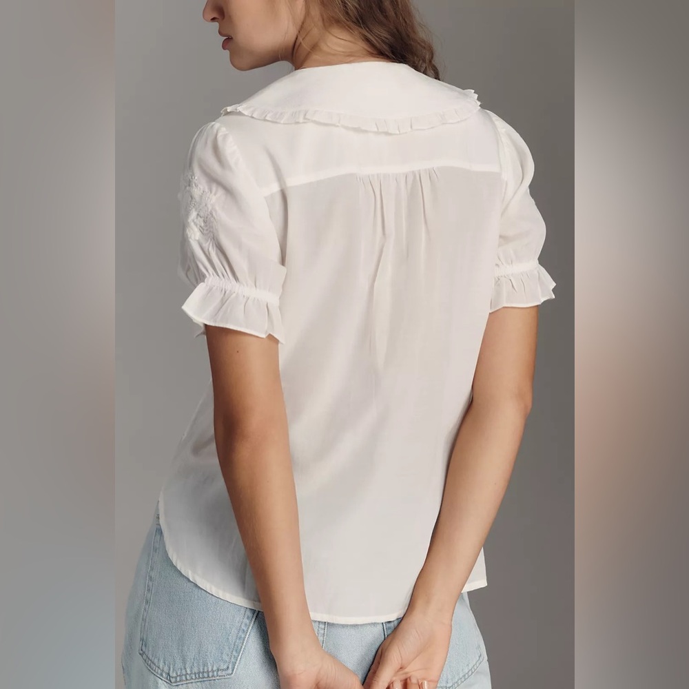 NWT Pilcro Anthropologie Embroidered Keira Blouse in Size XS - Picture 3 of 8